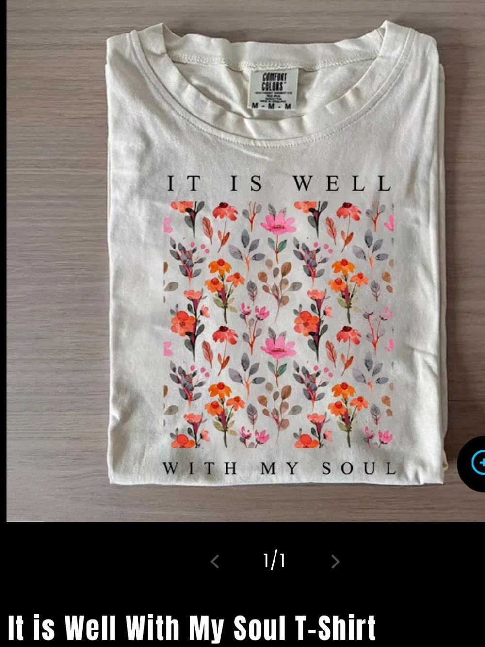 White Floral Graphic Adult Unisex T-Shirt - "It Is Well With My Soul”